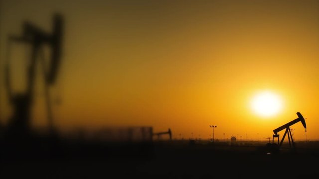Oil Pumps Timelapse at Sunset