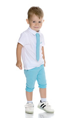 Handsome little boy in full growth