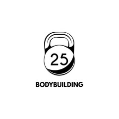 Weight Icon, Dumbbell. Bodybuilding incription. Vector illustration.