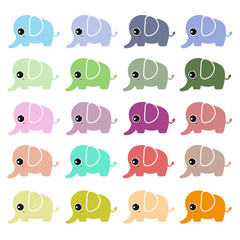 Fototapeta premium Cute elephant vector set