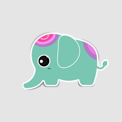 Cute elephant with shadow