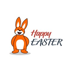 happy easter logo. card design. sticker. greeting. template. vector illustration