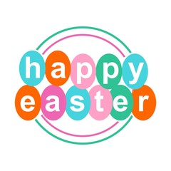 happy easter logo. card design. sticker. greeting. template. vector illustration