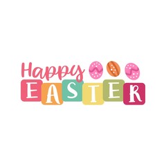 happy easter logo. card design. sticker. greeting. template. vector illustration