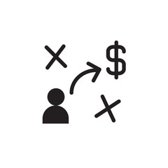money strategy, financial tactics filled vector icon. Modern simple isolated sign. Pixel perfect vector  illustration for logo, website, mobile app and other designs