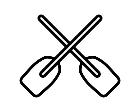 paddle boat icon sport equipment tool utensil image vector