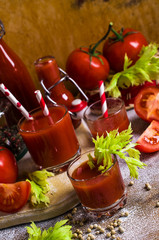 Thick tomato juice with celery