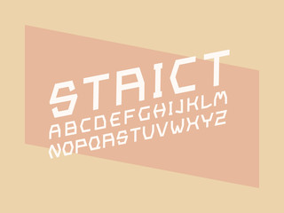  Strict italic font. Vector alphabet 