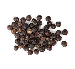 Black pepper peas isolated on white background.