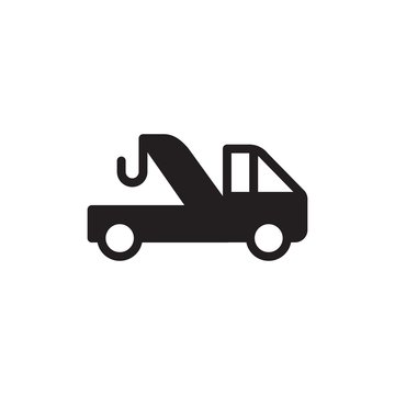 evacuation truck, evacuation service filled vector icon. Modern simple isolated sign. Pixel perfect vector  illustration for logo, website, mobile app and other designs