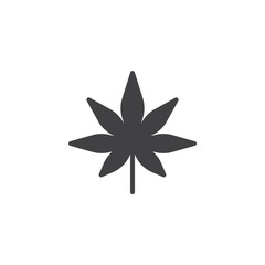 Marijuana leaf vector icon. filled flat sign for mobile concept and web design. Cannabis simple solid icon. Drug plants symbol, logo illustration. Pixel perfect vector graphics