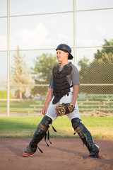 Young Catcher Ready for the Ball