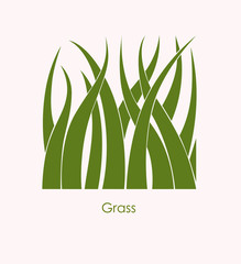 Grass Label abstract design. Square icon. Beautiful Logo Garden Company.
