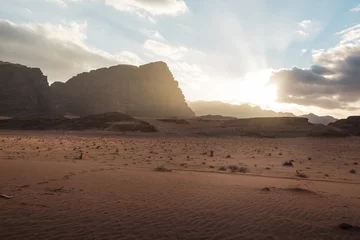 Foto auf Acrylglas Nice view sand and big rocks in Wadi Rum desert in Jordan © keleny