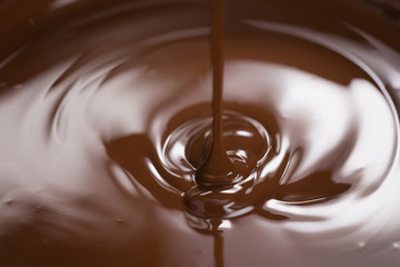 melting dark chocolate in steel bowl
