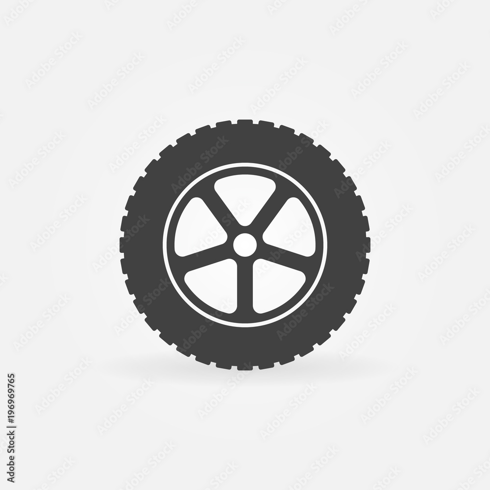 Poster Car wheel vector minimal icon