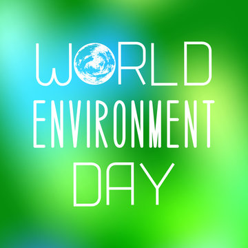 World Environment Day. Text with the name of the holiday