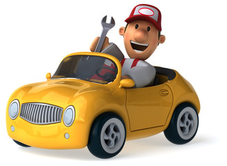 Fun mechanic - 3D Illustration