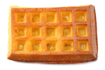 Belgian waffle isolated on white background