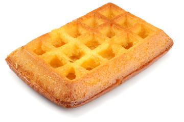 Belgian waffle isolated on white background