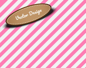 pink background with white stripes,Leather label with backdrop.Copy space of your product.Advertise banner or poster.
