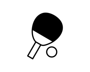 ping pong paddle and ball icon sport equipment tool utensil image vector