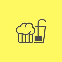 Popcorn and juice flat vector icon