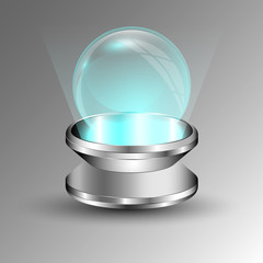 Transparent sphere on plate