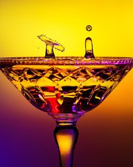 Two Water Drop Shapes Created In a Crystal Glass - Liquid Drop Art