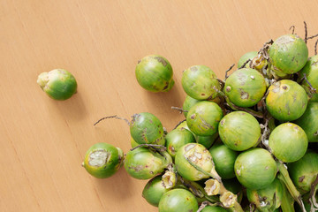betel nut on wooden.