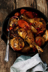 skillet cranberry roasted chicken and potatoes