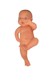happy naked baby isolated