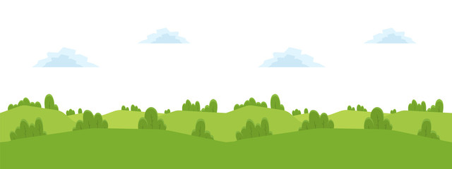 Seamless cartoon landscape for game design. Horizontal background