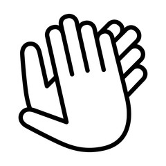 Hands clapping, applauding or ovation applause gesture line art icon for apps and websites