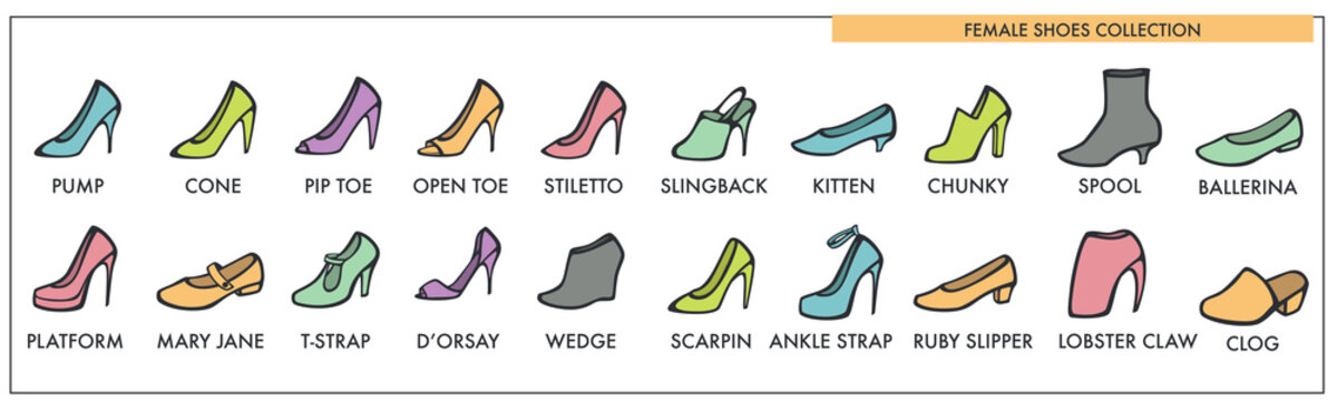 Female shoes collection of all designs and models