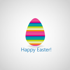 Easter greeting card. Happy Easter. Multicolored Egg on a gray background. Vector illustration