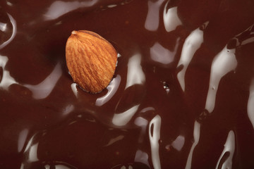 Melted chocolate swirl as a background closeup