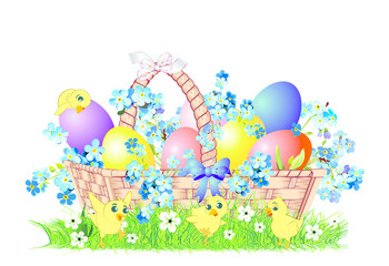 wielkanocna kompozycja z koszykiem © klatki