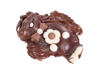 Melted chocolate easter bunny