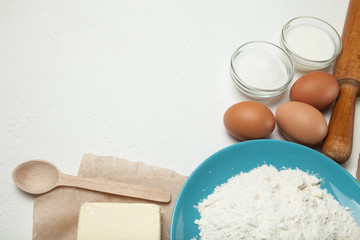 The concept of cooking Easter on a white background, empty space for text.