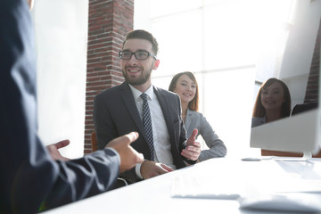 business partners discuss the terms of the contract