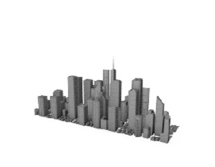 Fototapeta na wymiar 3D model of city. Isolated on white background. Vector illustration.