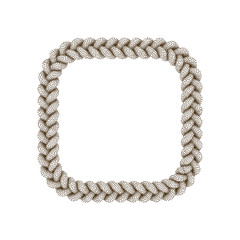 Braided frame in form of square. Isolated on white background.