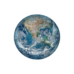 Planet Earth. Isolated on white background. Vector illustration.