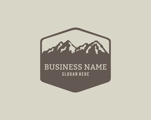 Mountain Design Element in Vintage Style for Logotype, Label, Badge and other design. vector illustration.