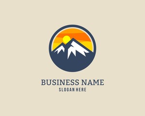 Mountain Design Element in Vintage Style for Logotype, Label, Badge and other design. vector illustration.