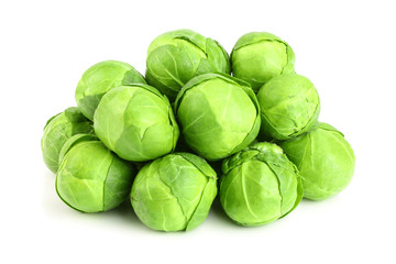 Fototapeta premium Brussels sprouts isolated on white background closeup