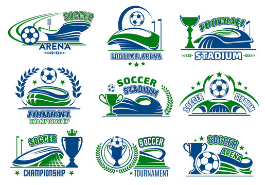 Vector football isolated icons for soccer sport