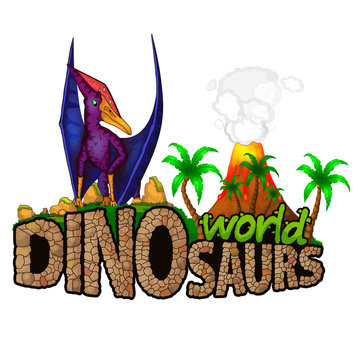 Logo  Dinosaurs World. Vector illustration.