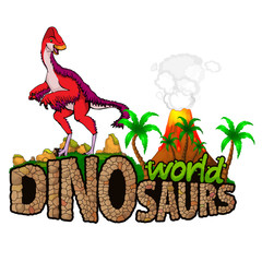 Logo  Dinosaurs World. Vector illustration.